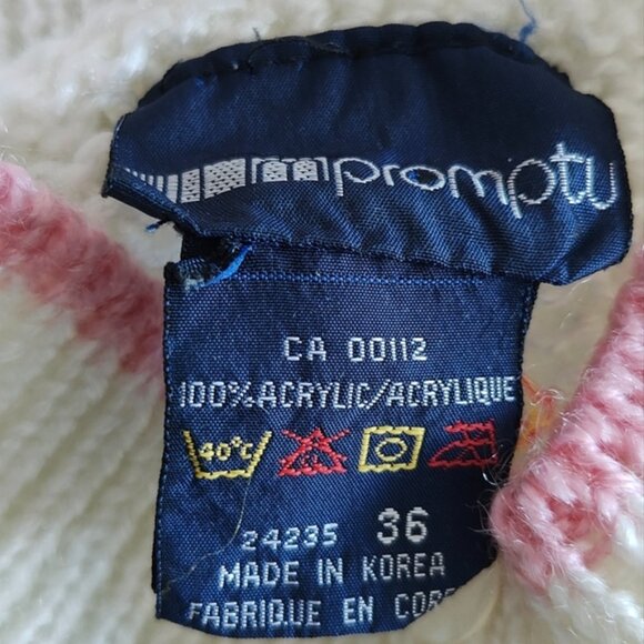 VINTAGE Impromptu White Chunky Knit Long Sleeve Sweater Size 36 - Picture 5 of 5